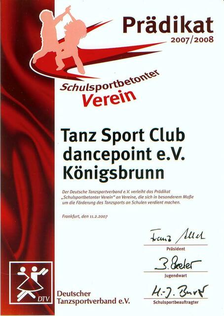Auszeichnung als "Schulsportbetonter" Verein