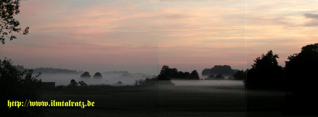 Morgengrauen im sommerlichen Nebel