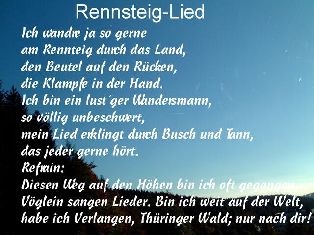 Das Rennsteiglied...