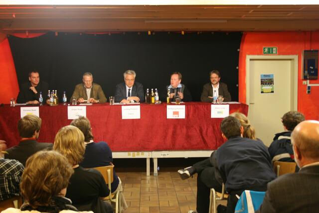 (v.l.) Reeb (FDP), Raab (FW), Fröhlich (CSU), Peitzsch (SPD), Jung (B90/Grüne)