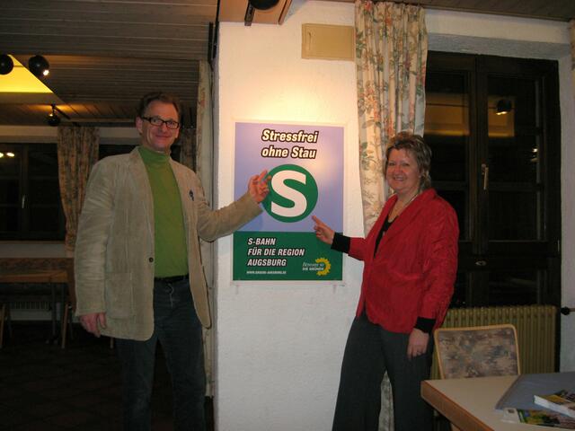 Die GRÜNE Landratskandidatin Ursula Jung und der GRÜNE Stadtberger Bürgermeisterkandidat Johannes Münch