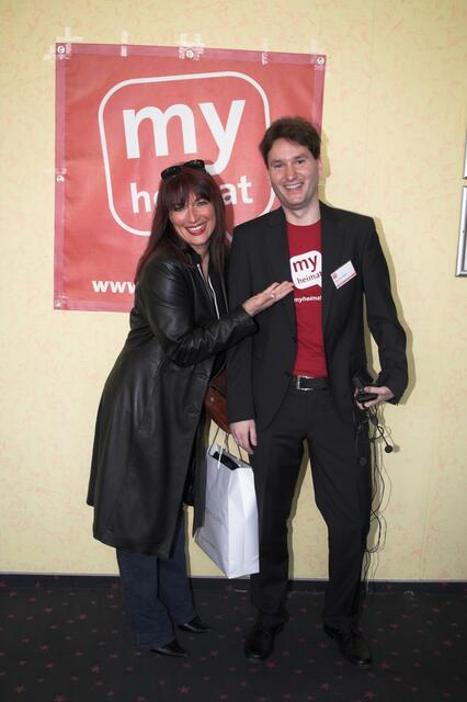 "Frau Braun" mit myheimat-Redaktionsleiter Joachim Meyer