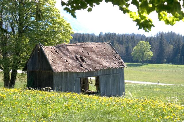 Ob diese Hütte bei Wieskirche genauso alt ist wie die Kirche?