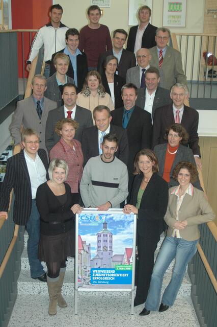 Die Kandidaten der CSU Günzburg für die Stadtratswahl am 2. März 2008