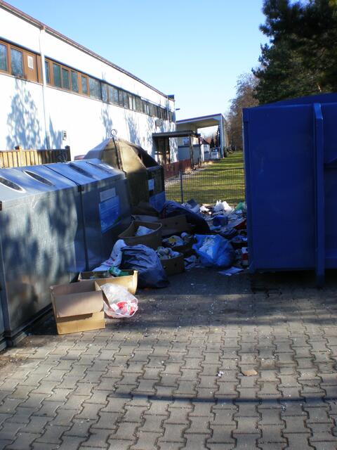 Teilweise sind Glas- und Dosencontainer nicht mehr zugänglich