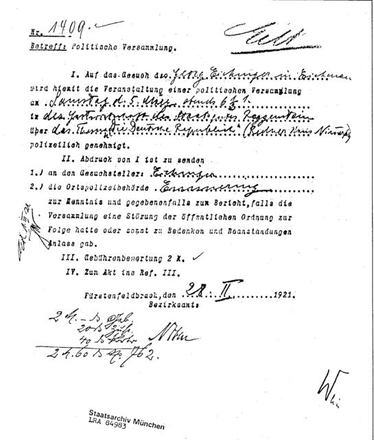 SPD 1921 | Foto: Staatsarchiv Quelle