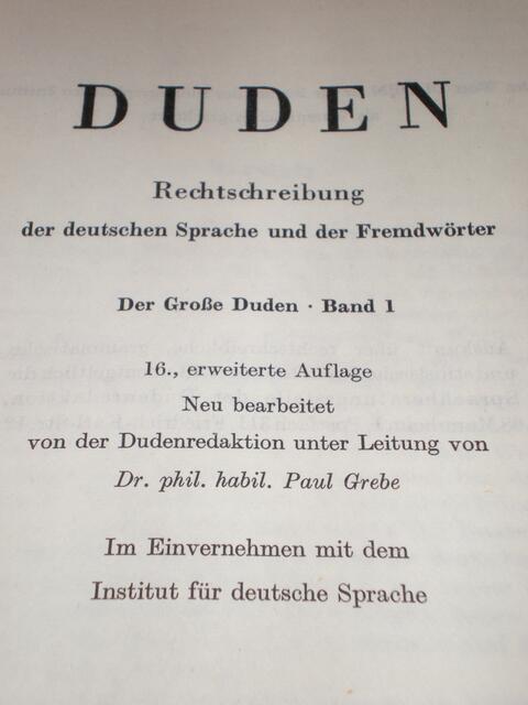 Duden, 16. Auflage von 1968
