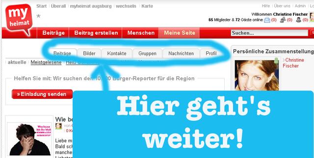 Hier geht's weiter - im Untermenü