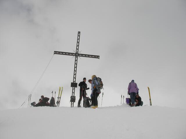 Ankunft am Gipfel der Lampsenspitze