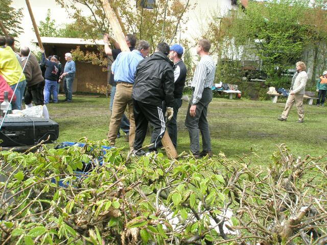 die Stange muss nach oben