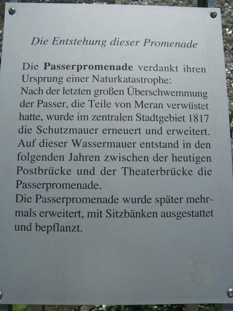 Die Entstehung dieser Promenade in Meran