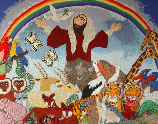 Blickfang: Wandteppich mit Arche Noah-Motiv