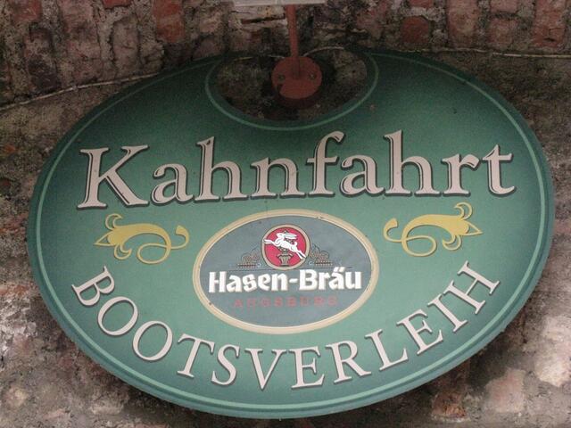 Tafel am Eingang zur Kahnfahrt