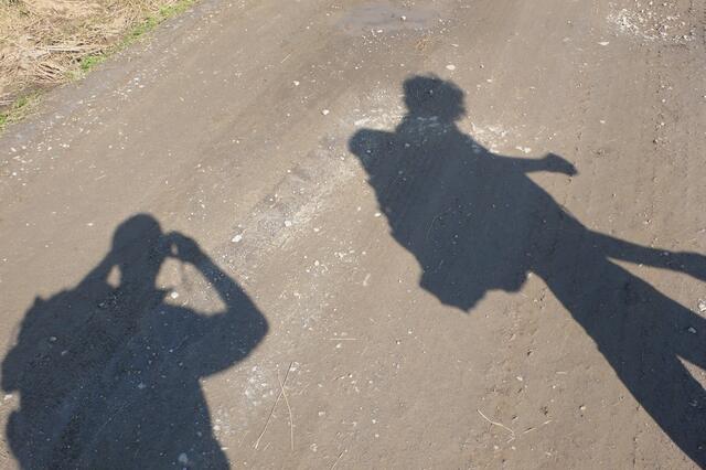 Lange Schatten in der Mittagssonne