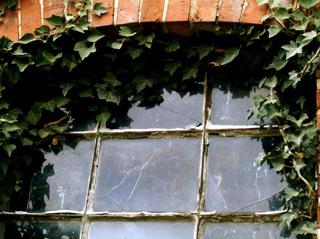 Stallfenster - dahinter lagert das (von den Ziegen) begehrte Heu und Stroh
