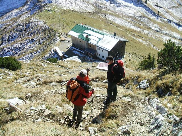 Beim Abstieg zur Tölzer Hütte