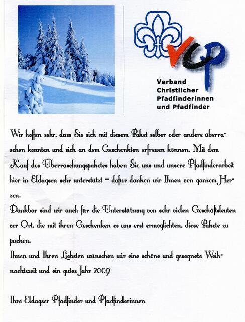 Der Gruß im Paket für die Beschenkten!