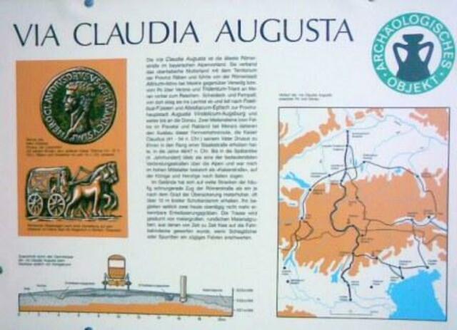 Schautafel der Römerstraße Via Claudia Augusta