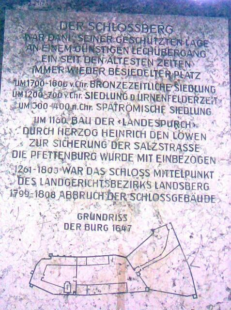 Mahntafel am Schlossberg Landsberg