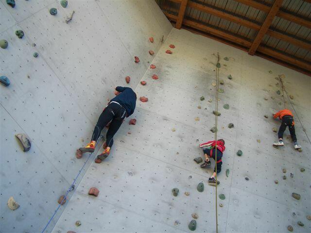In der Kletterhalle des DAV bei der Sportanlage Süd