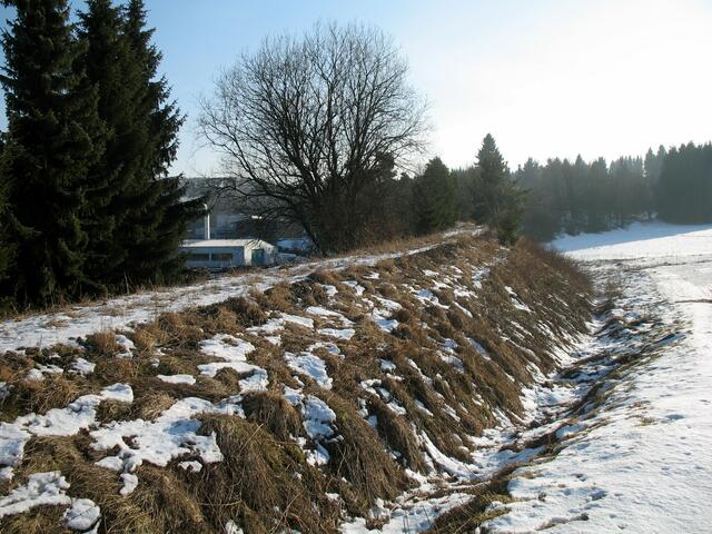 Bahndamm heute ohne Gleis