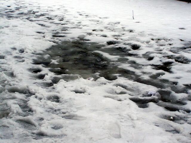 Der Schnee wird langsam zu Wasser