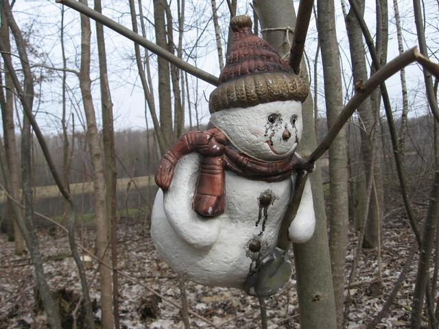 Das Lauinger Schneemann-Aufhängen