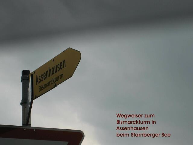 Wegweiser: Bismarckturm Assenhausen am Starnberger See