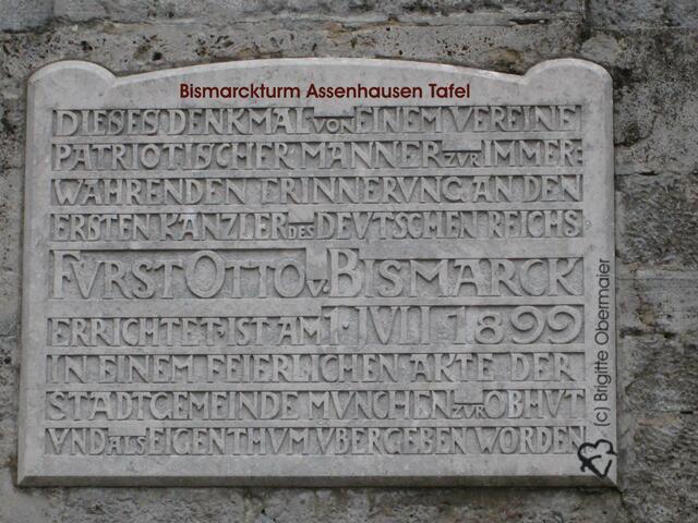 Gedenktafel > Bismarckturm Assenhausen am Starnberger See