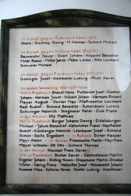 Tafel 1805 - 1815, 1870/71, 1. Weltkrieg | Foto: Irene Rung
