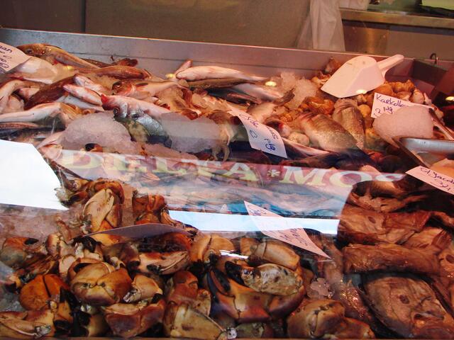 das Fischangebot....vorn: Krabbenpfoten