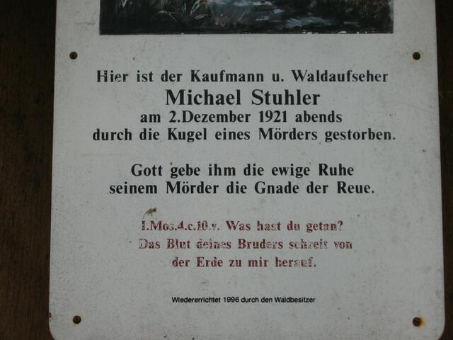 der Text, der den Mord vom 2.12.1921 beklagt