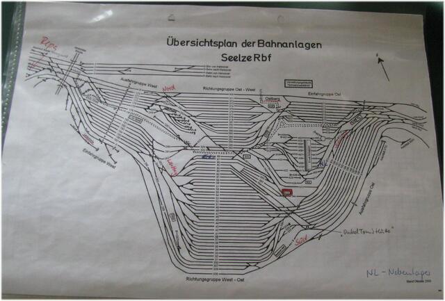 Das Gleisbild des Rbf Seelze auf einer DIN A4 - Seite