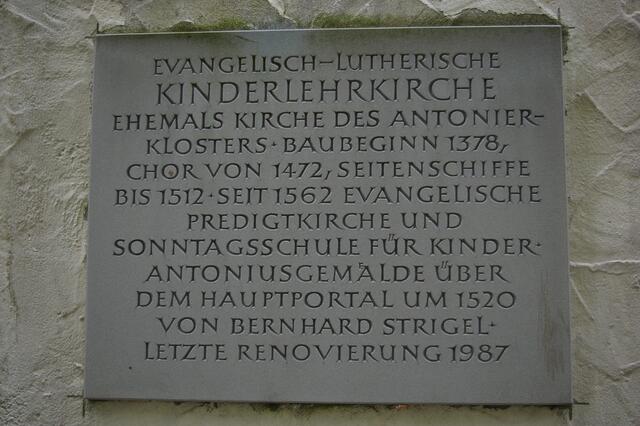 Tafel zur Kinderlehrkirche