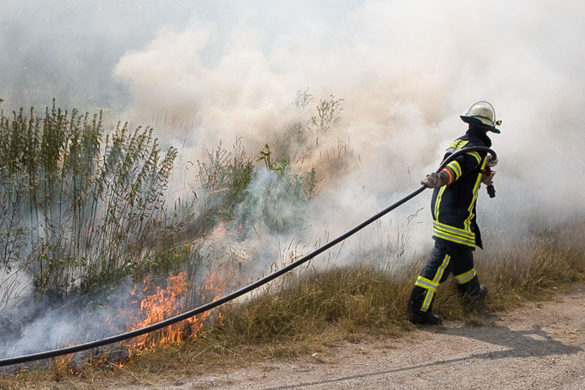 Böschung an der B6 durch Feuer fast zerstört Neustadt am Rübenberge