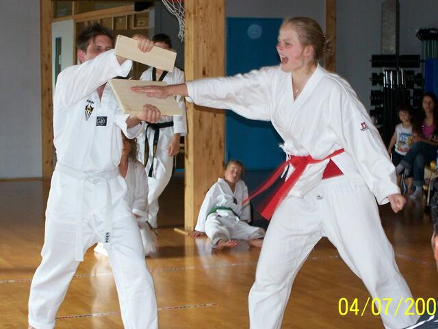 Viola Lux bei Handkantenbruchtest