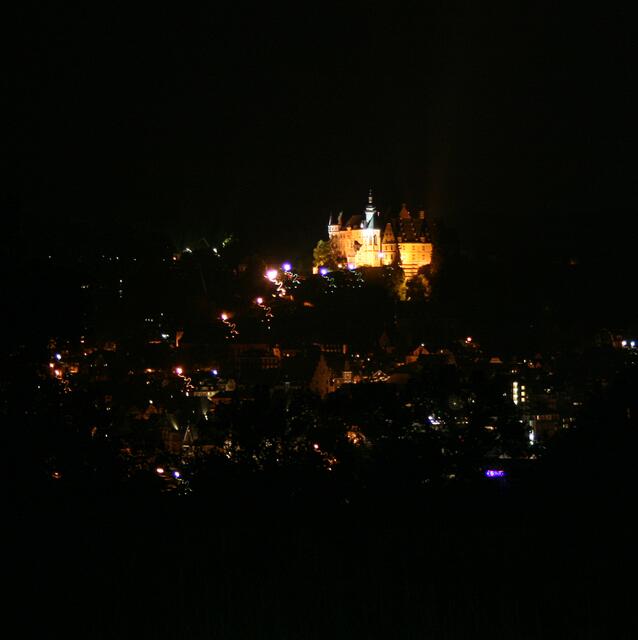 Landgrafenschloß und Altstadt nach dem Feuerwerk | Foto: (c) Klaus Dieter Hotzenplotz / SDS Marburg