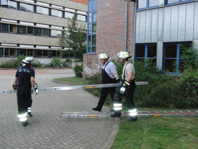 ... die Steckleiter aufzubauen ...