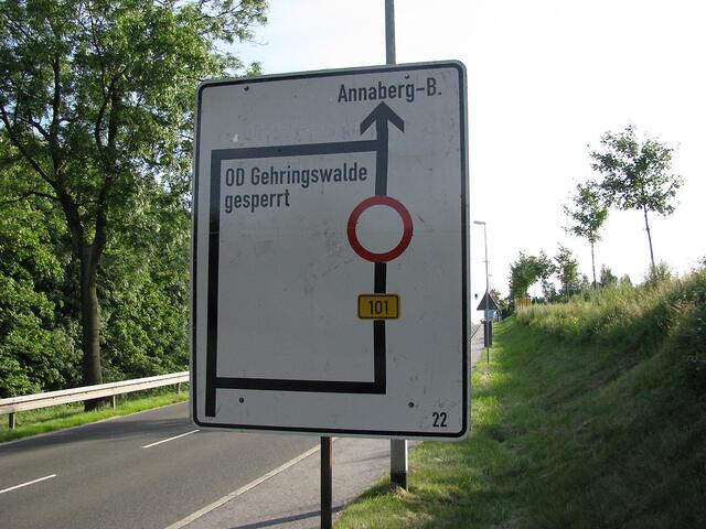 Umleitung. Davon gibt es reichlich im Erzgebirge