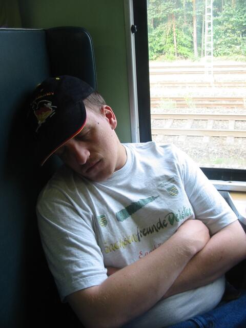 Lars bei der Betreuung der Fahrgäste