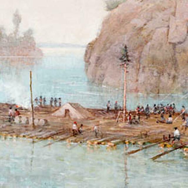 Die gefährliche Gebirgsstrecke ab Mainz wurde mit kleineren Flößen befahren, die erst in Koblenz zu größeren zusammengefasst wurden. Auf jedem dieser Einzelflöße wimmelte es von Menschen, die dort in einem kleinen Dorf lebten,