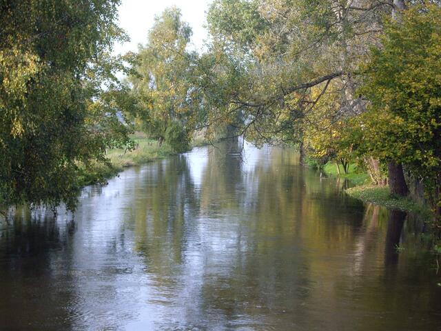 Bei  Abbbensen von der Brücke.
