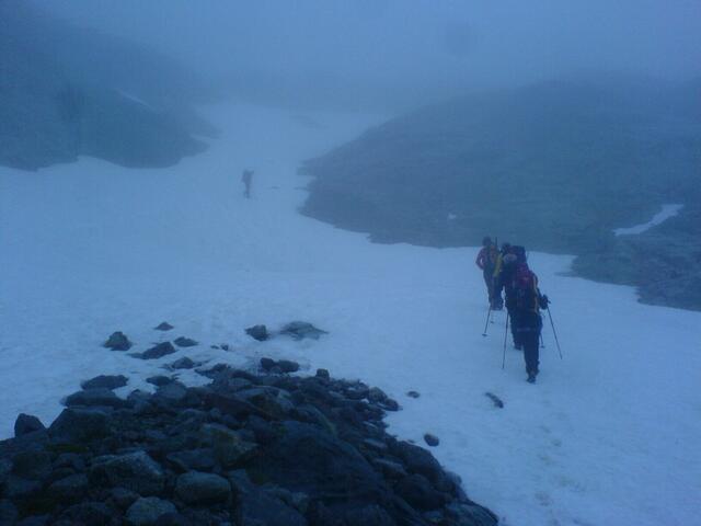 Noch ist es ziemlich neblig