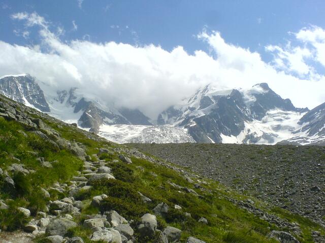 Die ersten Blicke auf die großartige Gletscherlandschaft