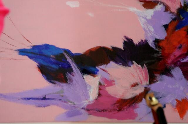 Im Kunstwerk blaue Farbe