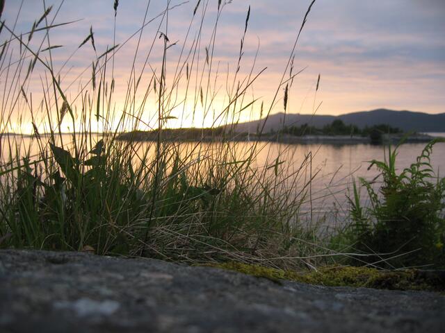 Abenddämmerung am Fjord. 23:00 Uhr