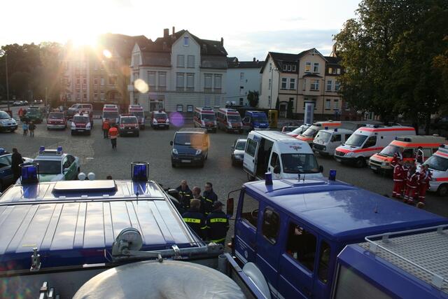 Blick über den Bereitstellungsraum