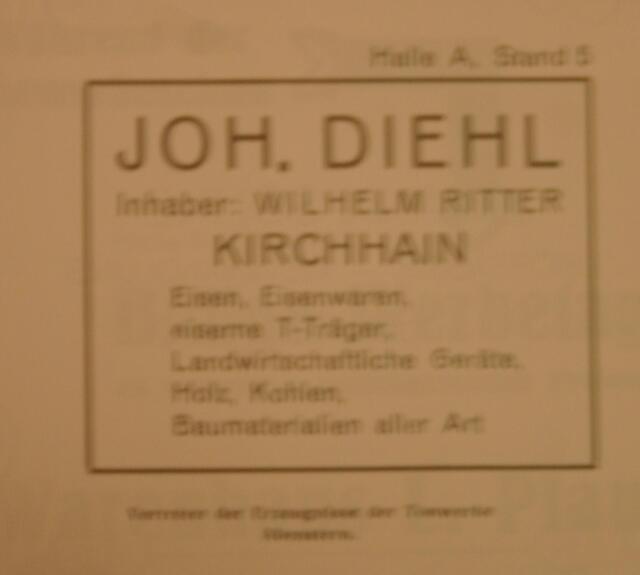 Anzeige zur Gewerbeschau 1928 aus dem 3. Heft des Kirchhainer Geschichtsvereins