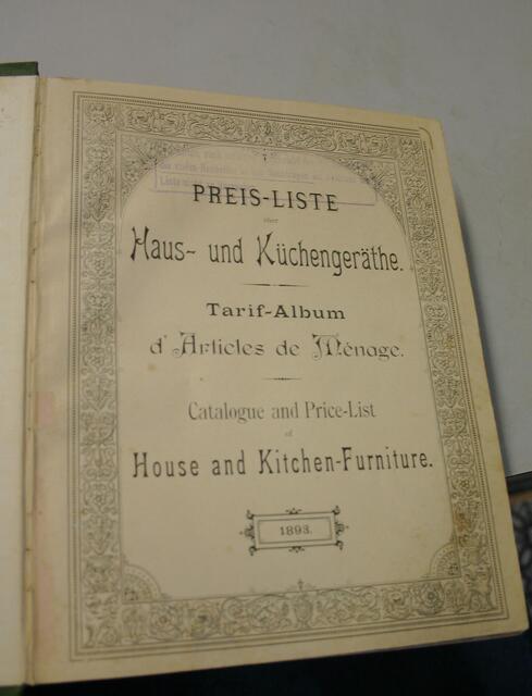 ein Warenbuch aus dem Jahre 1893