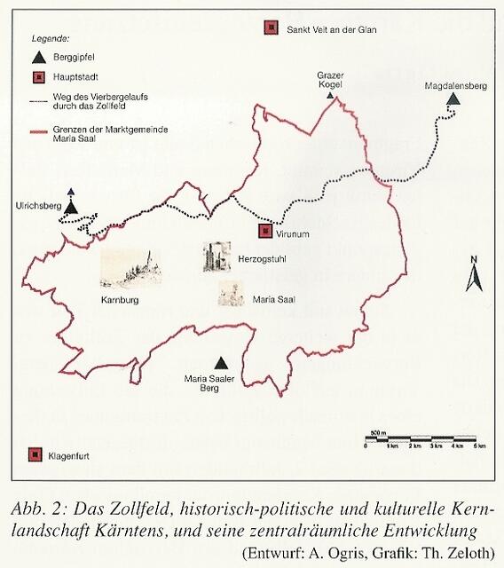Umgebungskarte der Kulturstätte | Foto: Entwurf: A. Ogris; Grafik: Th. Zeloth